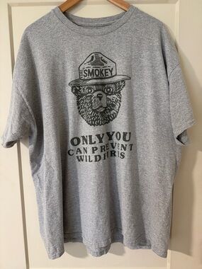 Smokey Bear Grey Short Sleeve Graphic Tee